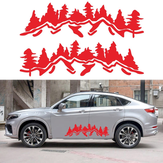 2 PCS/Set D-924 Mountain Woods Pattern Car Modified Decorative Sticker(Red) - In Car by buy2fix | Online Shopping UK | buy2fix