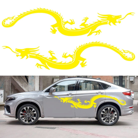 2 PCS/Set D-965 Dragon Pattern Car Modified Decorative Sticker(Yellow) - In Car by buy2fix | Online Shopping UK | buy2fix