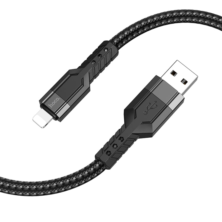 hoco U110 2.4A USB to 8 Pin Charging Data Cable，Length：1.2m(Black) - Normal Style Cable by hoco | Online Shopping UK | buy2fix