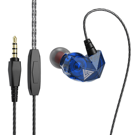 QKZ AK2 Sports In-ear Wired HiFi Sound Heavy Bass 3.5mm Earphone with Mic(Blue) - In Ear Wired Earphone by QKZ | Online Shopping UK | buy2fix