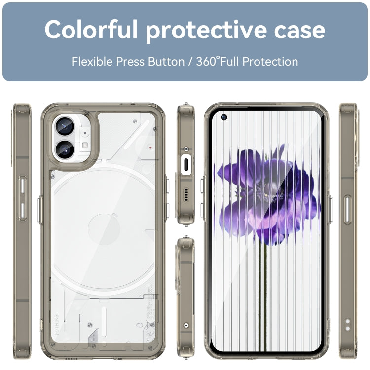 For Nothing Phone 1 Colorful Series Acrylic + TPU Phone Case(Transparent Black) - More Brand by buy2fix | Online Shopping UK | buy2fix