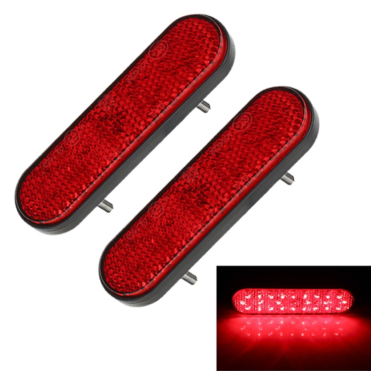 2 PCS 24LED Reflector Brake Light Turn Signal Light(Red Shell Red Light) - In Car by buy2fix | Online Shopping UK | buy2fix