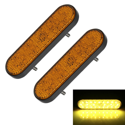 2 PCS 24LED Reflector Brake Light Turn Signal Light(Yellow Shell Yellow Light) - In Car by buy2fix | Online Shopping UK | buy2fix