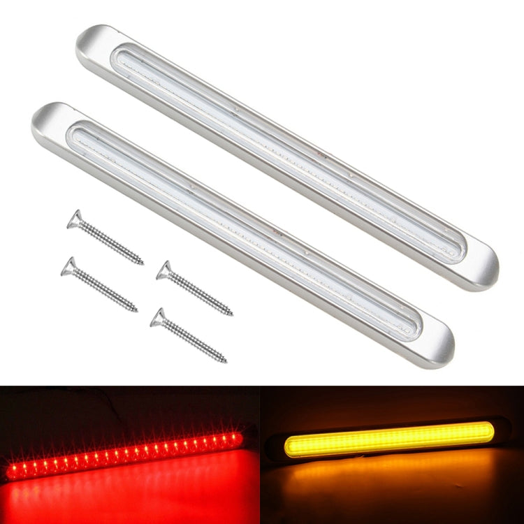 2 PCS 72LEDs Two-color Brake Turn Tail Light(Transparent Shell Red Light + Flowing Yellow Light) - In Car by buy2fix | Online Shopping UK | buy2fix