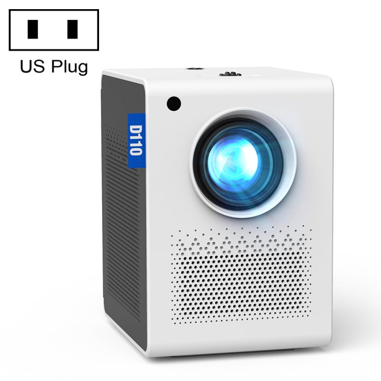 D110 180 ANSI Lumens Mini LED+LCD Smartphone Wireless Screen Mirroring Projector, Plug Type:US Plug(White) - Consumer Electronics by buy2fix | Online Shopping UK | buy2fix