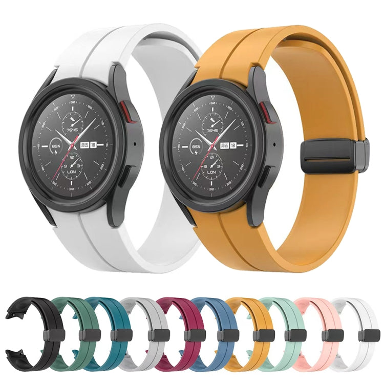 For Samsung Galaxy Watch5 40mm / 44mm / Pro 45mm Folding Buckle Silicone Watch Band(Cyan) - Smart Wear by buy2fix | Online Shopping UK | buy2fix