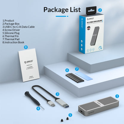 ORICO M222C3-G2-GY USB3.1 Gen2 Type-C 10Gbps M.2 NVMe SSD Enclosure(Grey) - HDD Enclosure by ORICO | Online Shopping UK | buy2fix