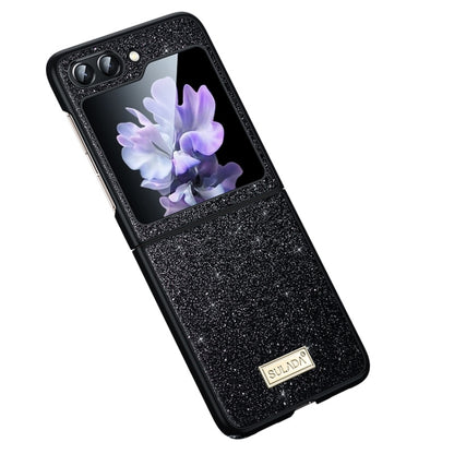 For Samsung Galaxy Z Flip5 SULADA Shockproof TPU + Handmade Leather Phone Case(Black) - Galaxy Z Flip5 Cases by SULADA | Online Shopping UK | buy2fix