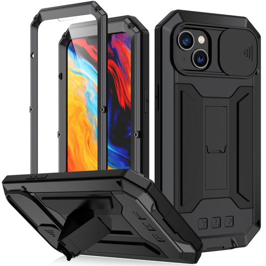 For iPhone 14 R-JUST Shockproof Life Waterproof Dust-proof Case (Black) - iPhone 14 Cases by R-JUST | Online Shopping UK | buy2fix