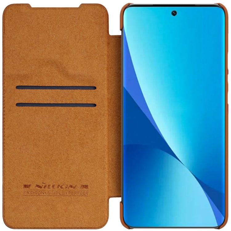 For Xiaomi 12 Lite NILLKIN QIN Series Crazy Horse Texture Leather Phone Case(Brown) - Xiaomi Cases by NILLKIN | Online Shopping UK | buy2fix