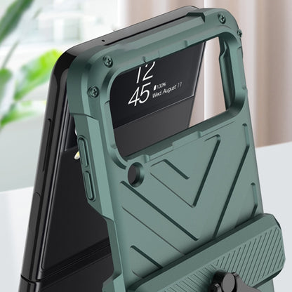 For Samsung Galaxy Z Flip4 GKK Sliding Camshield Magnetic Armor Flip Phone Case with Ring Holder(Black) - Galaxy Z Flip4 5G Cases by GKK | Online Shopping UK | buy2fix
