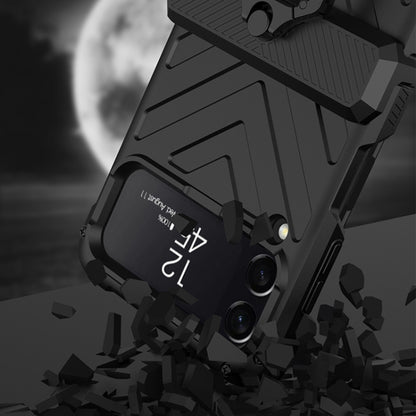For Samsung Galaxy Z Flip4 GKK Sliding Camshield Magnetic Armor Flip Phone Case with Ring Holder(Black) - Galaxy Z Flip4 5G Cases by GKK | Online Shopping UK | buy2fix