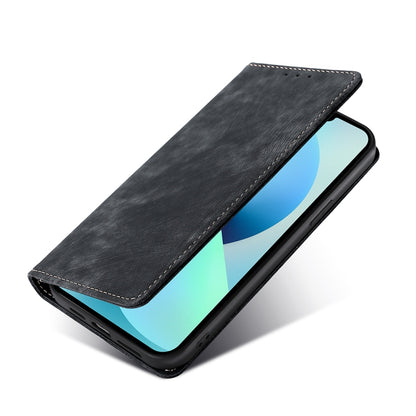 For Xiaomi Redmi K50 Ultra/Xiaomi 12T/Xiaomi 12T Pro RFID Anti-theft Brush Magnetic Leather Phone Case(Black) - Xiaomi Cases by buy2fix | Online Shopping UK | buy2fix