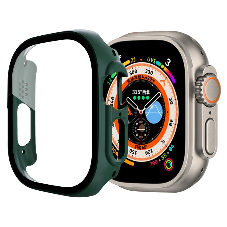 Tempered Glass Film PC Watch Case For Apple Watch Ultra 49mm(Official Green) - Smart Wear by buy2fix | Online Shopping UK | buy2fix