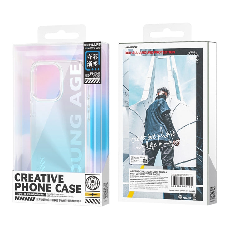 For iPhone 14 WEKOME Gorillas Gradient Colored Phone Case (Blue) - iPhone 14 Cases by WK | Online Shopping UK | buy2fix