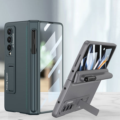 For Samsung Galaxy Z Fold4 GKK Magnetic Hinge Flip Phone Case with Pen Holder & Holder(Green) - Galaxy Z Fold4 5G Cases by GKK | Online Shopping UK | buy2fix