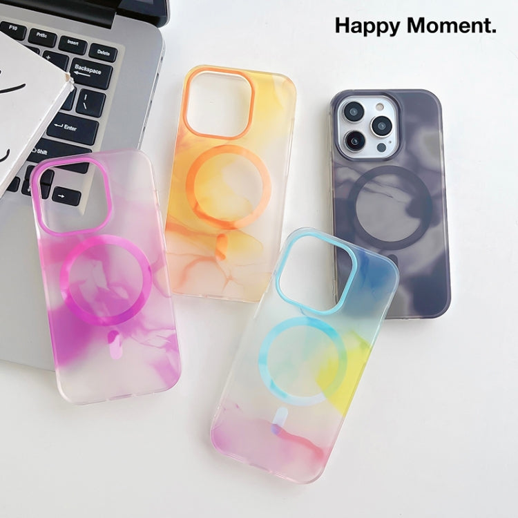 For iPhone 13 Watercolor Magsafe Phone Case(Yellow) - iPhone 13 Cases by buy2fix | Online Shopping UK | buy2fix