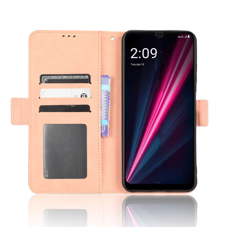For T-Mobile REVVL 6 Pro 5G Skin Feel Calf Texture Card Slots Leather Phone Case(Pink) - More Brand by buy2fix | Online Shopping UK | buy2fix
