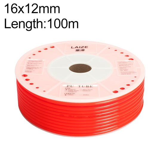 LAIZE Pneumatic Compressor Air Flexible PU Tube, Specification:16x12mm, 100m(Red) -  by LAIZE | Online Shopping UK | buy2fix