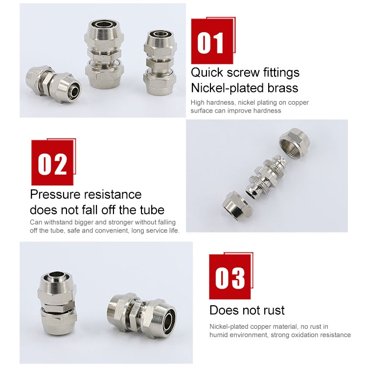 PM-12 LAIZE Nickel Plated Copper Straight Pneumatic Quick Connector -  by LAIZE | Online Shopping UK | buy2fix