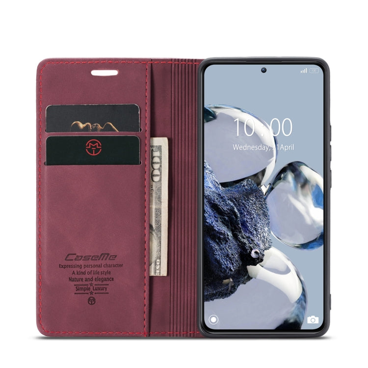 For Xiaomi 12T / 12T Pro CaseMe 013 Multifunctional Horizontal Flip Leather Phone Case(Wine Red) - Xiaomi Cases by CaseMe | Online Shopping UK | buy2fix