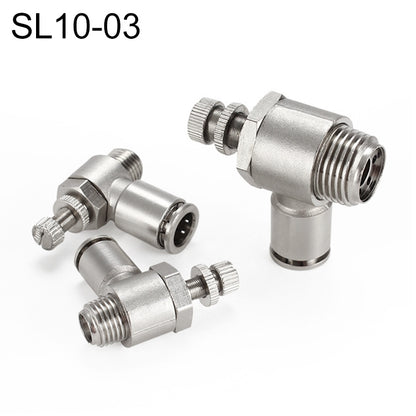 SL10-03 LAIZE Nickel Plated Copper Male Thread Throttle Valve Pneumatic Connector -  by LAIZE | Online Shopping UK | buy2fix