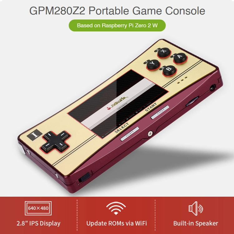 Waveshare GPM280 WiFi Portable Game Console Base on Raspberry Pi Zero, 2W with 32GB TF Card(EU Plug) - Arcade Accessories by WAVESHARE | Online Shopping UK | buy2fix