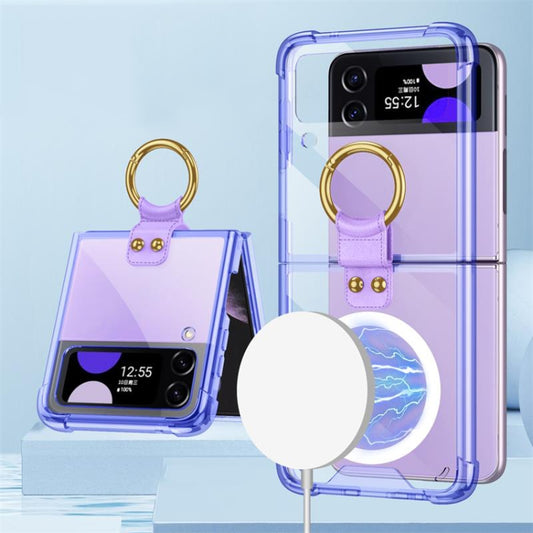 For Samsung Galaxy Z Flip4 GKK MagSafe Airbag Shockproof Phone Case with Ring Holder(Purple) - Galaxy Z Flip4 5G Cases by GKK | Online Shopping UK | buy2fix