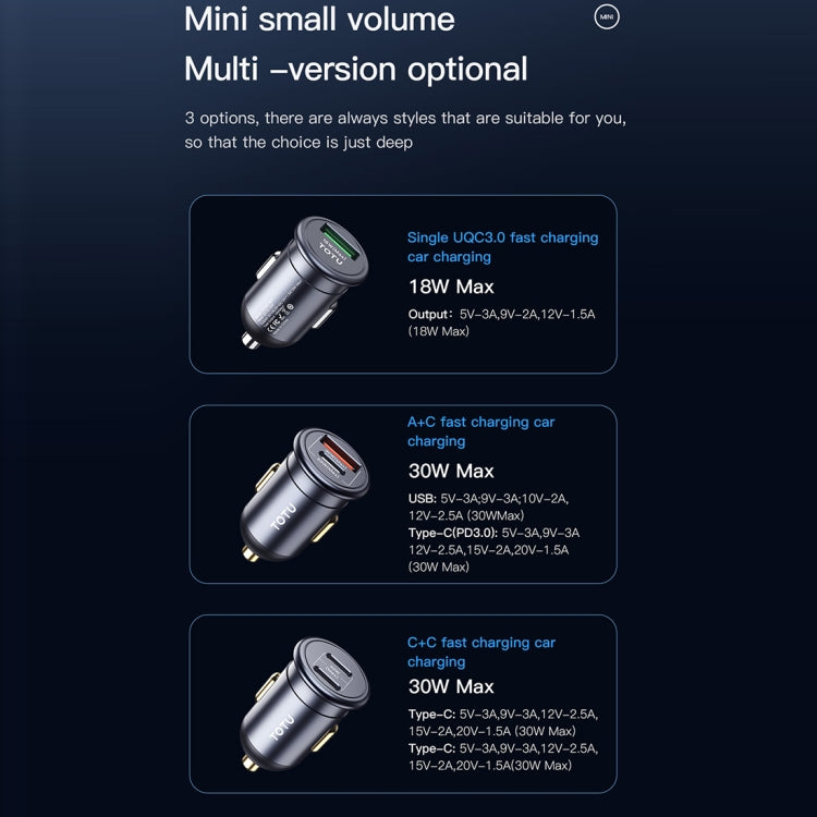 TOTUDESIGN 30W Car Fast Charging, Interface:USB-A + USB-C / Typ-C - In Car by TOTUDESIGN | Online Shopping UK | buy2fix