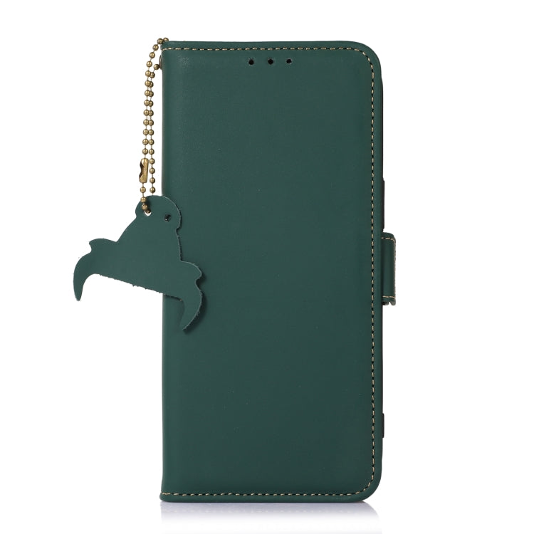 For Samsung Galaxy A54 5G Genuine Leather Magnetic RFID Leather Phone Case(Green) - Galaxy Phone Cases by buy2fix | Online Shopping UK | buy2fix