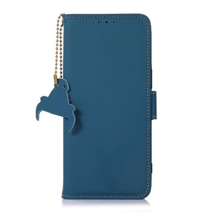 For Samsung Galaxy S23 5G Genuine Leather Magnetic RFID Leather Phone Case(Blue) - Galaxy S23 5G Cases by buy2fix | Online Shopping UK | buy2fix