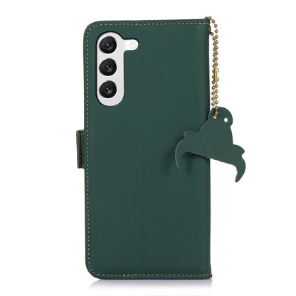 For Samsung Galaxy S23 5G Genuine Leather Magnetic RFID Leather Phone Case(Green) - Galaxy S23 5G Cases by buy2fix | Online Shopping UK | buy2fix