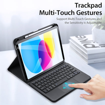 For iPad 10th Gen 10.9 2022 DUX DUCIS TK Series Bluetooth Keyboard Leather Case with Touchpad & Smart Sleep Function(Black) - Universal by DUX DUCIS | Online Shopping UK | buy2fix