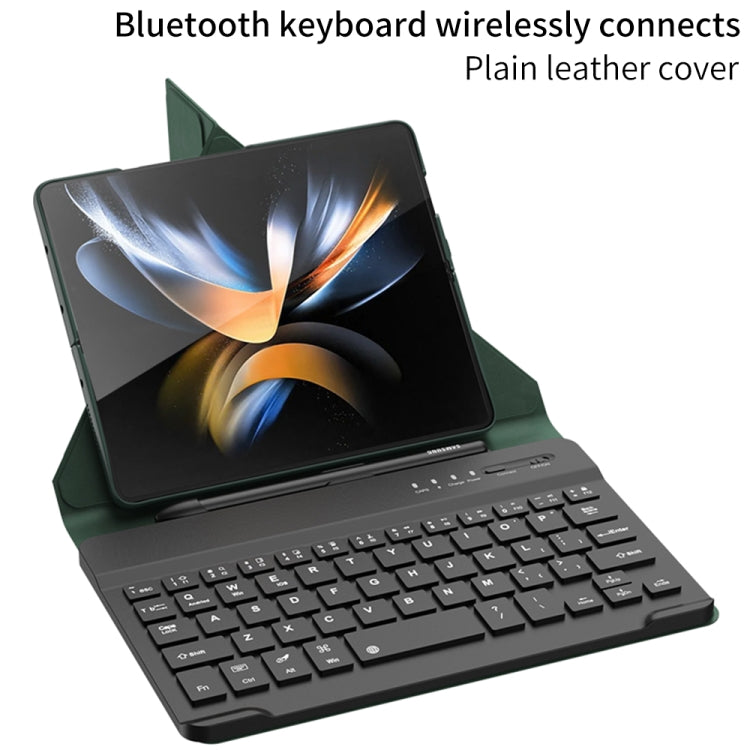 For SamsungGalaxy Z Fold3 5G GKK Magnetic Folding Bluetooth Keyboard Leather Case with Pen(Green) - Samsung Keyboard by GKK | Online Shopping UK | buy2fix