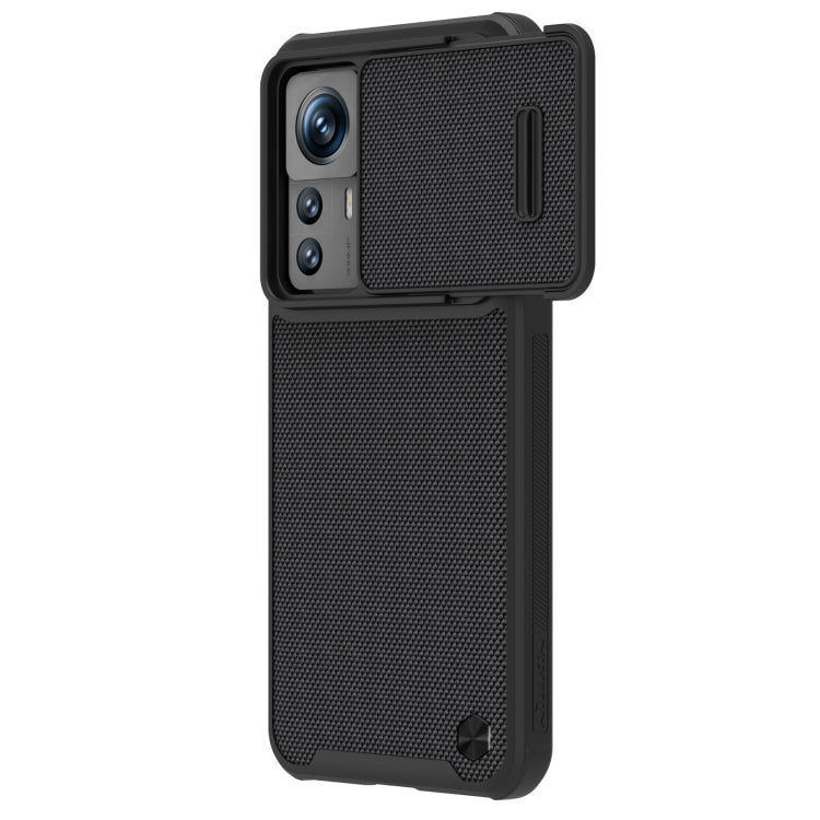 For Xiaomi 12T Pro NILLKIN 3D Textured Camshield PC + TPU Phone Case(Black) - Xiaomi Cases by NILLKIN | Online Shopping UK | buy2fix