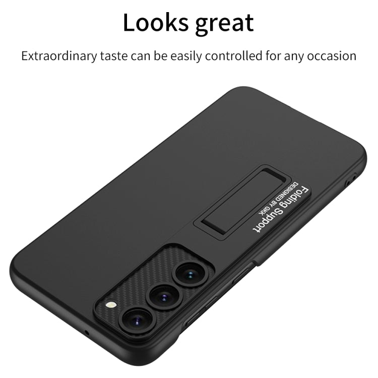 For Samsung Galaxy S23 5G GKK Ultra-thin Shockproof Phone Case with Holder(Black) - Galaxy S23 5G Cases by GKK | Online Shopping UK | buy2fix