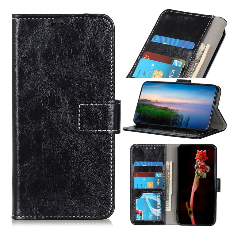 For Motorola Moto Edge 40 Pro 5G / X40 / X40 Pro Retro Crazy Horse Texture Leather Phone Case(Black) - Motorola Cases by buy2fix | Online Shopping UK | buy2fix