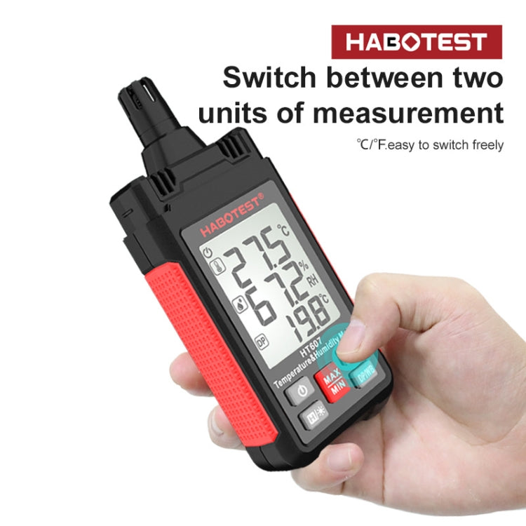 HABOTEST HT607 Portable Handheld Temperature Humidity Tester - Consumer Electronics by buy2fix | Online Shopping UK | buy2fix