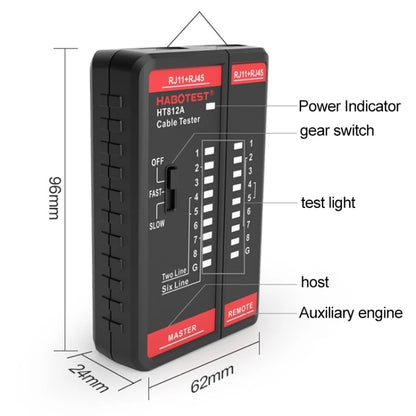 HABOTEST HT812A 2 in 1 Telephone Line Network Line Tester - Consumer Electronics by buy2fix | Online Shopping UK | buy2fix