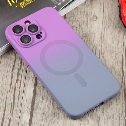 For iPhone 14 Pro Max Liquid TPU Silicone Gradient MagSafe Phone Case(Purple) - iPhone 14 Pro Max Cases by buy2fix | Online Shopping UK | buy2fix