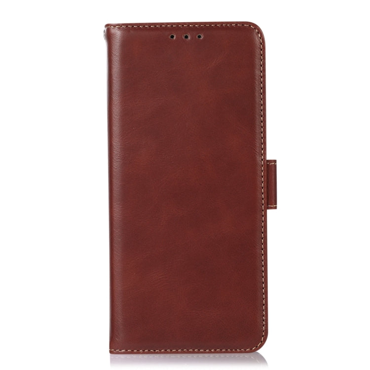 For Motorola Moto E13 4G 2023 Crazy Horse Top Layer Cowhide RFID Leather Phone Case(Brown) - Motorola Cases by buy2fix | Online Shopping UK | buy2fix