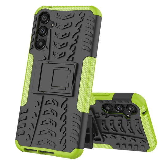 For Samsung Galaxy A34 5G Tire Texture TPU + PC Phone Case with Holder(Green) - Galaxy Phone Cases by buy2fix | Online Shopping UK | buy2fix