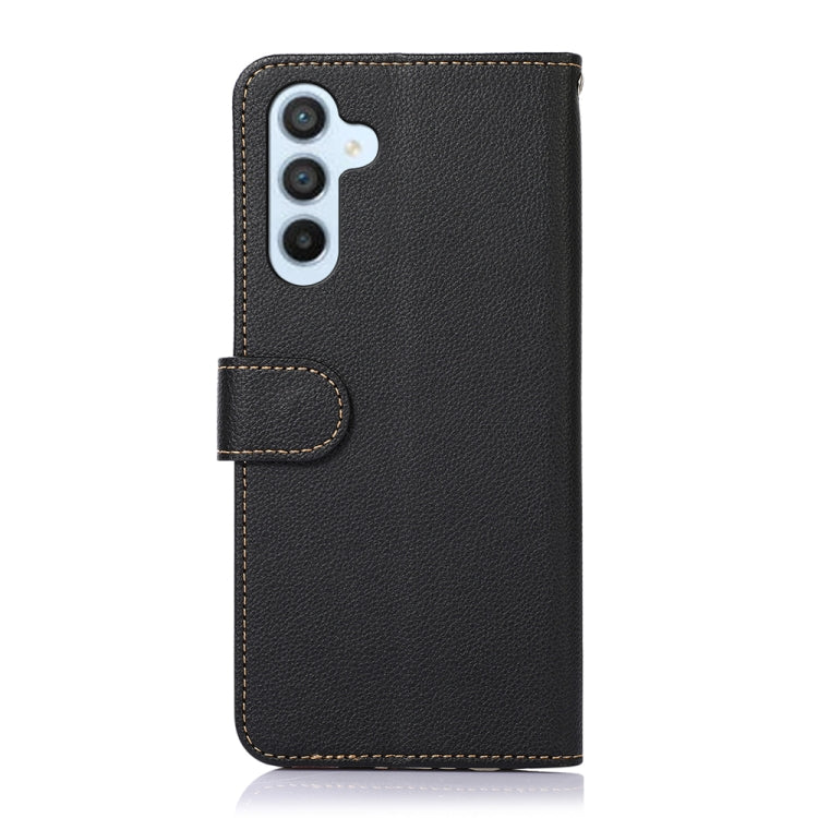 For Samsung Galaxy A24 4G KHAZNEH Litchi Texture Leather RFID Phone Case(Black) - Galaxy Phone Cases by buy2fix | Online Shopping UK | buy2fix