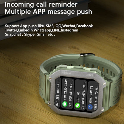 K6 1.8 inch IP67 Waterproof Smart Watch, Support Heart Rate / Sleep Monitoring(Green) - Smart Wear by buy2fix | Online Shopping UK | buy2fix
