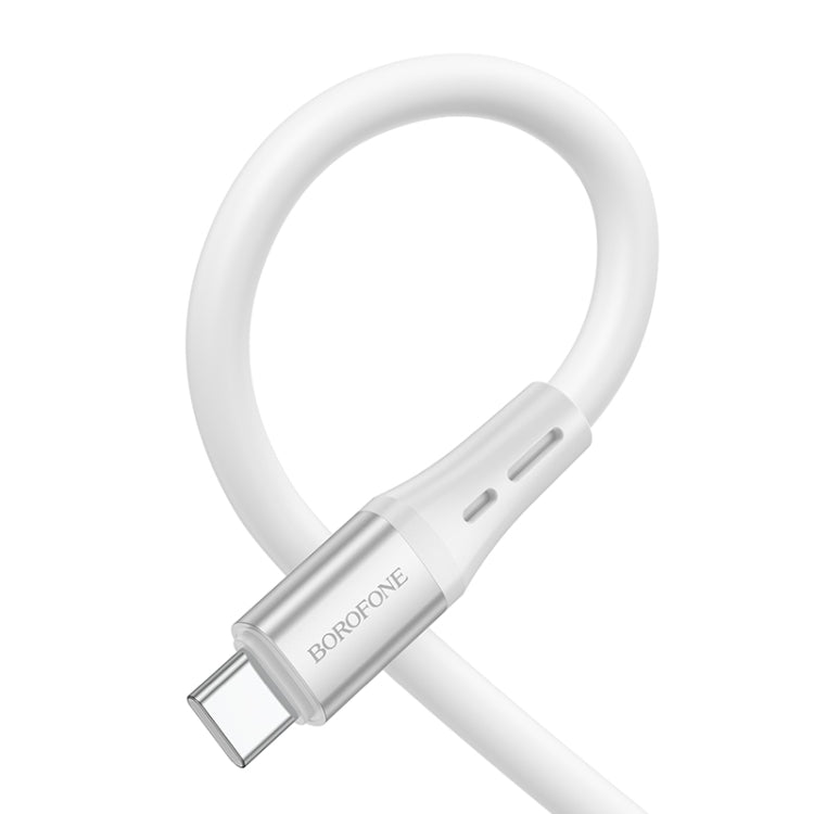 Borofone BX88 Type-C to Type-C Solid Silicone Charging Data Cable, Length:1m(White) -  by Borofone | Online Shopping UK | buy2fix