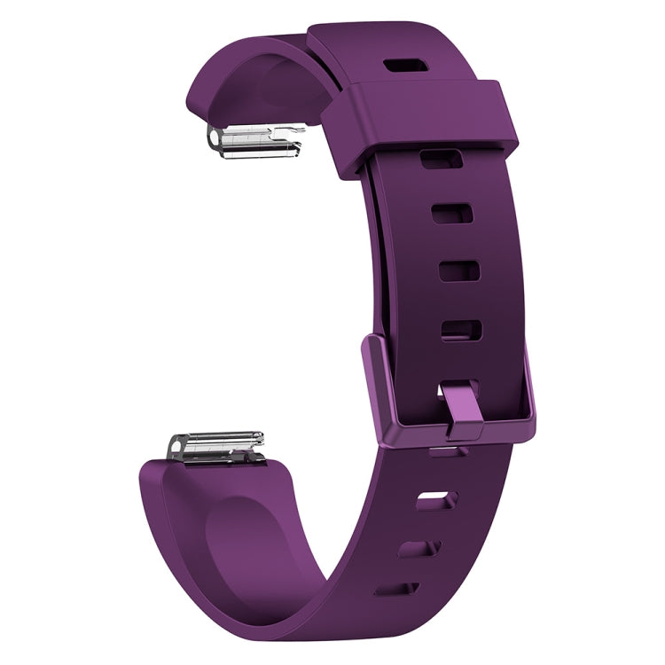 For Fitbit Inspire / Inspire HR Glossy Surface Silicone  Watch Band, Size:S(Dark Purple) - Smart Wear by buy2fix | Online Shopping UK | buy2fix