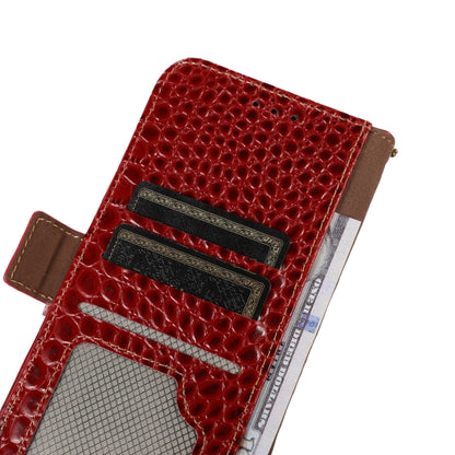 For Google Pixel 7a Crocodile Top Layer Cowhide Leather Phone Case(Red) - Google Cases by buy2fix | Online Shopping UK | buy2fix