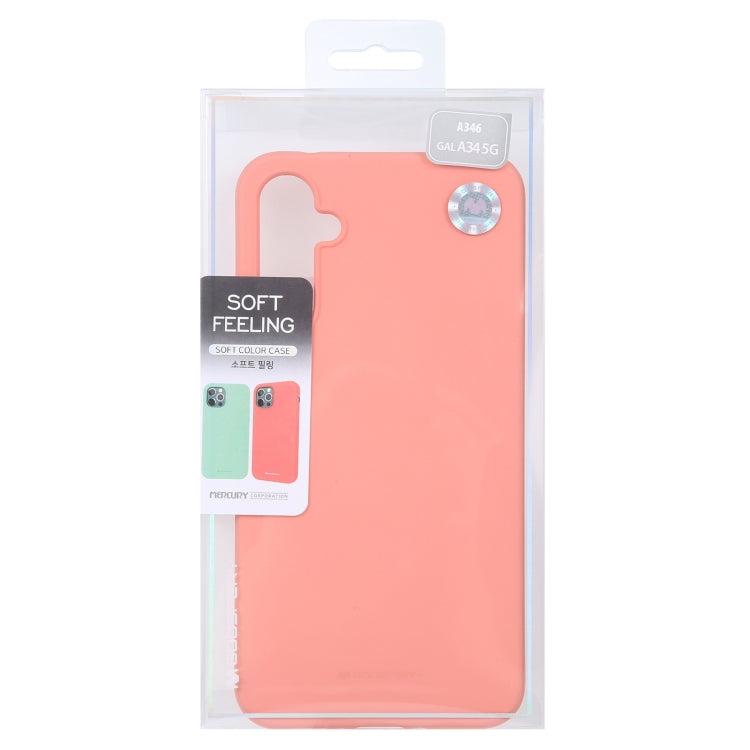 For Samsung Galaxy A34 5G GOOSPERY SOFT FEELING Liquid TPU Soft Phone Case(Pink) - Galaxy Phone Cases by GOOSPERY | Online Shopping UK | buy2fix