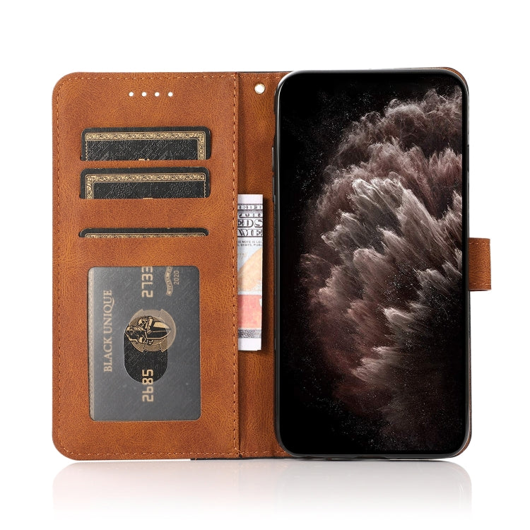 For Nokia 6.2 / 7.2 Dual-color Stitching Leather Phone Case(Black Brown) - Nokia Cases by buy2fix | Online Shopping UK | buy2fix