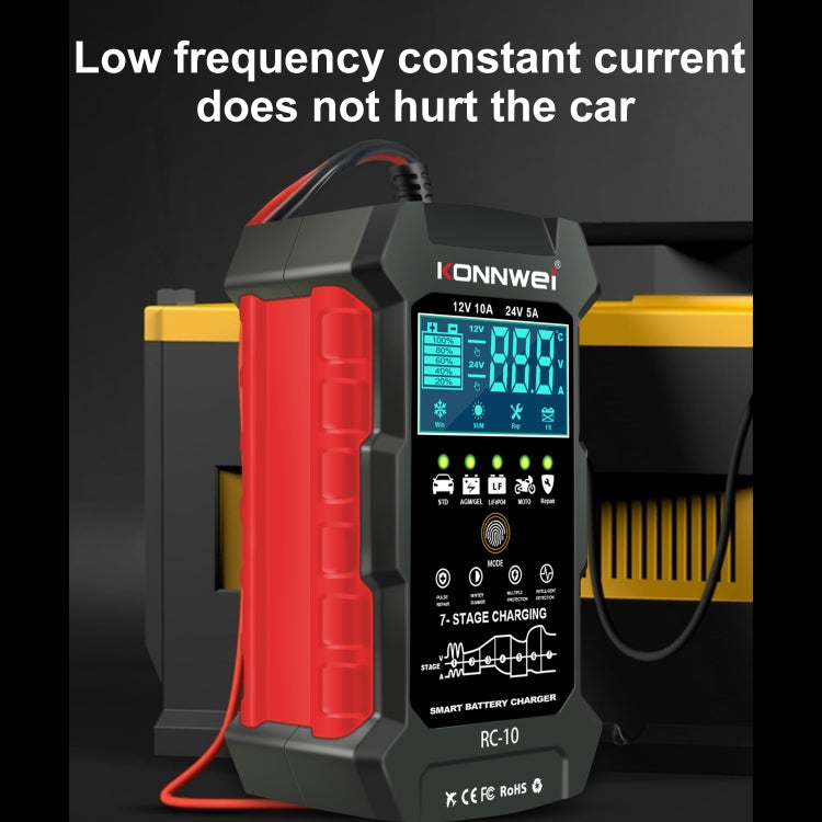 KONNWEI CR-10 2 inch Car Battery Charger Battery Pulse Repair Tool, Plug Type:UK Plug - In Car by KONNWEI | Online Shopping UK | buy2fix